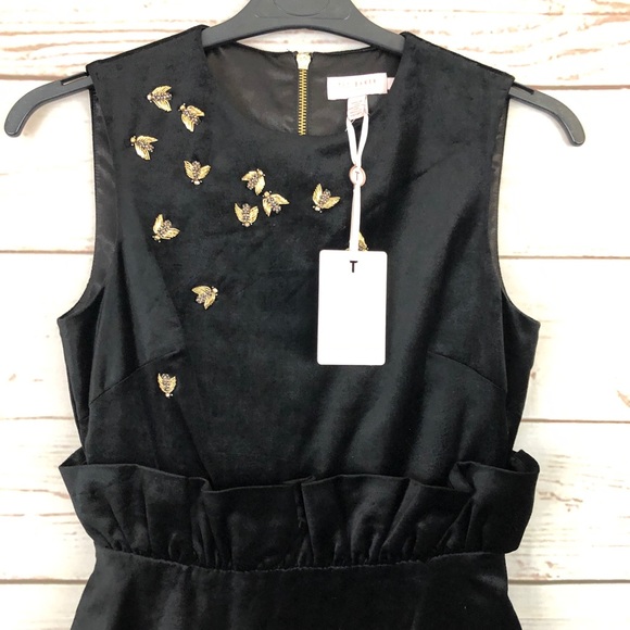 NWT Ted Baker Velvet Celeena Queen Bee Dress - Picture 3 of 8